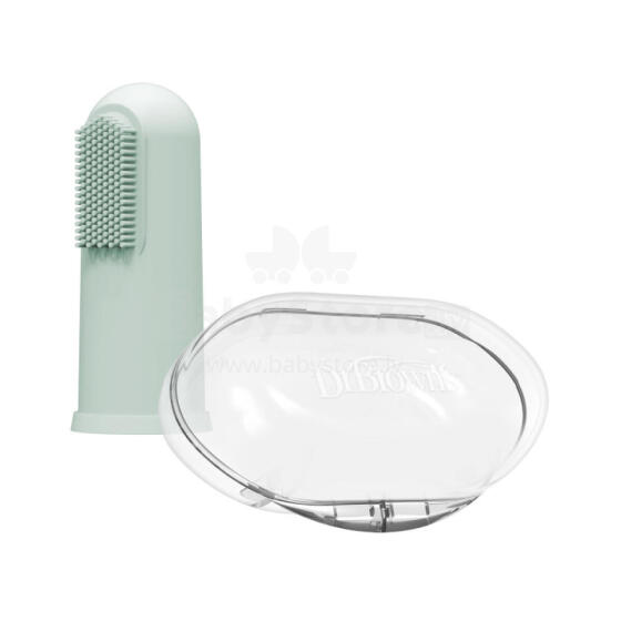 DR.BROWN’S silicone teething brush for cleaning teeth, with box, green
