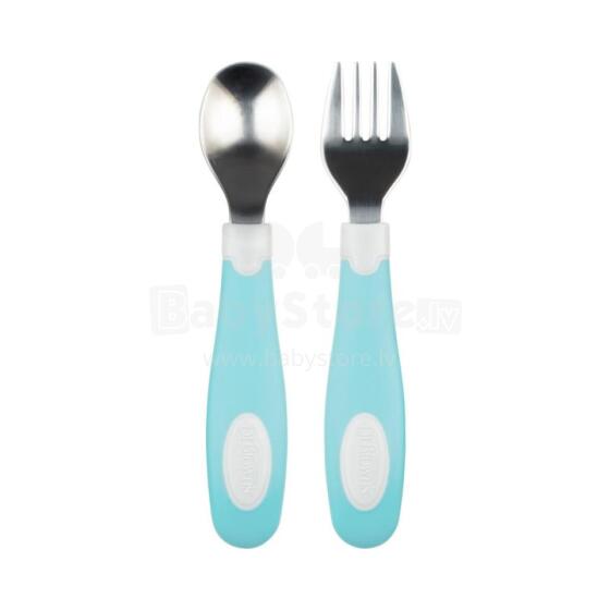 DR.BROWN’S non-slip spoon and fork, green