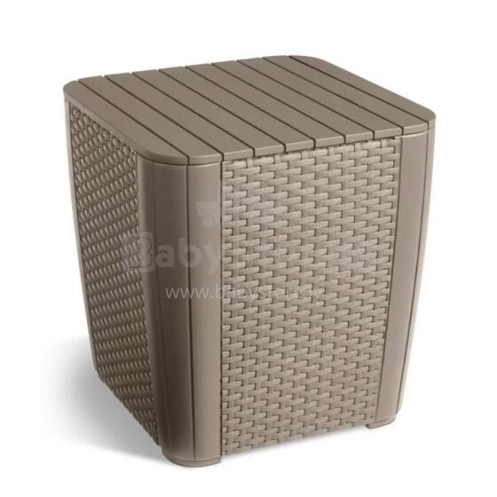 Garden table/storage box Luzon Flat Wicker beige