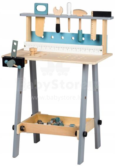 Wooden workshop table with tools 32 elements Ecotoys