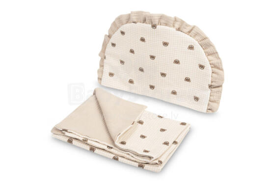 STROLLER SET MUSLIN BEARS BEIGE