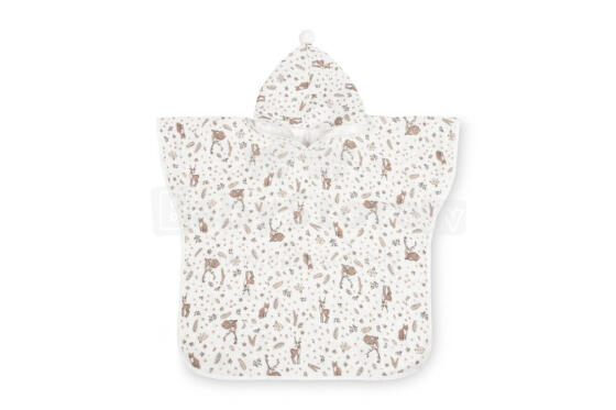 BATH PONCHO MUSLIN BUNNIES WHITE