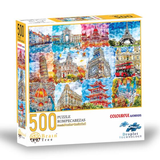 Brain Tree Puzzle, Colorful Wonders, 500 pieces