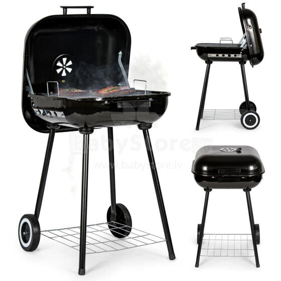 Garden grill with hinged lid + wheels, MultiGarden