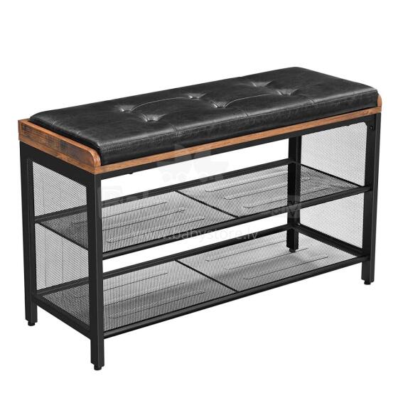 LOFT wooden shoe cabinet with shelf and seat