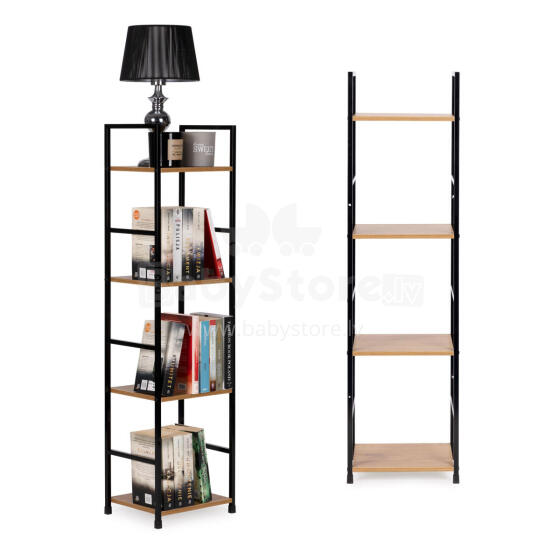 Modern wooden shelf, metal frame LOFT, 4 shelves