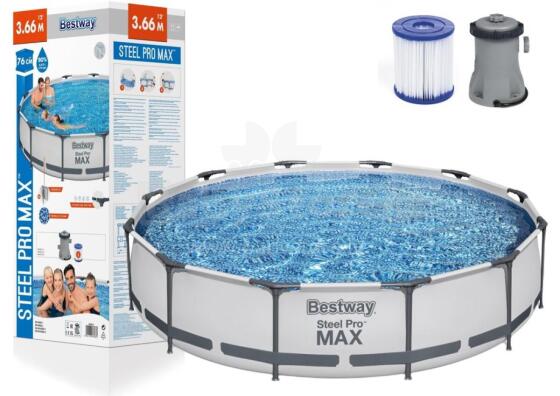 Bestway bassein pumba ja filtriga Steel Pro 366 x 76 cm