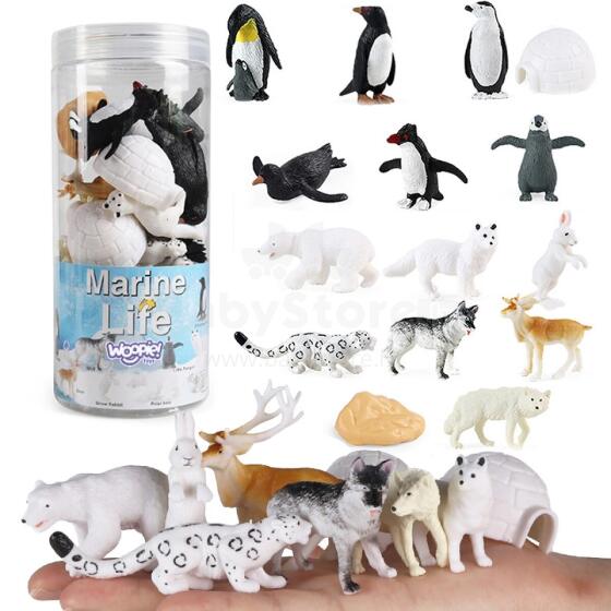 WOOPIE Arctic Animals Figurine Set 16 pcs