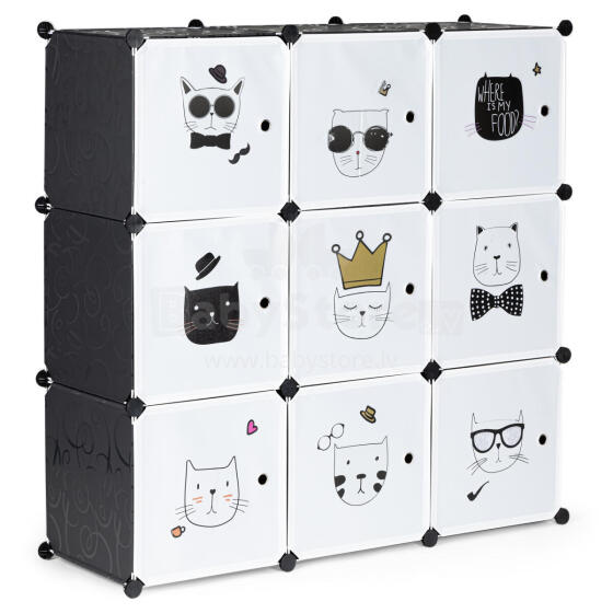 Children's storage cabinet with 9 shelves