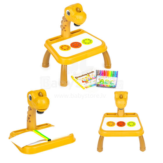 Dinosaur drawing board projector, 12 markers, 24 patterns