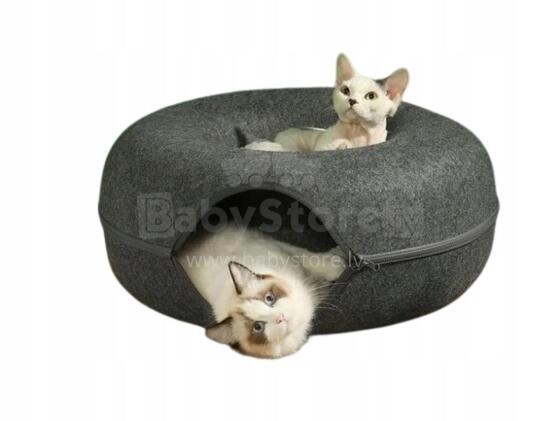 Cat bed donut tunnel bed 50cm - graphite