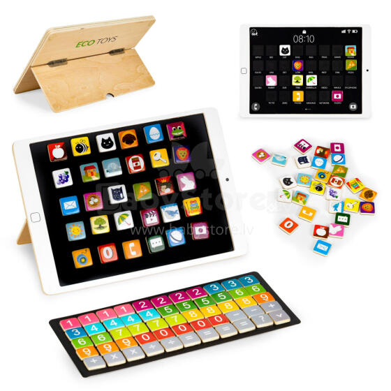 Wooden educational tablet, magnetic board ECOTOYS