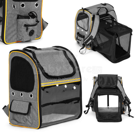 Large, durable, foldable backpack for transporting cats and dogs