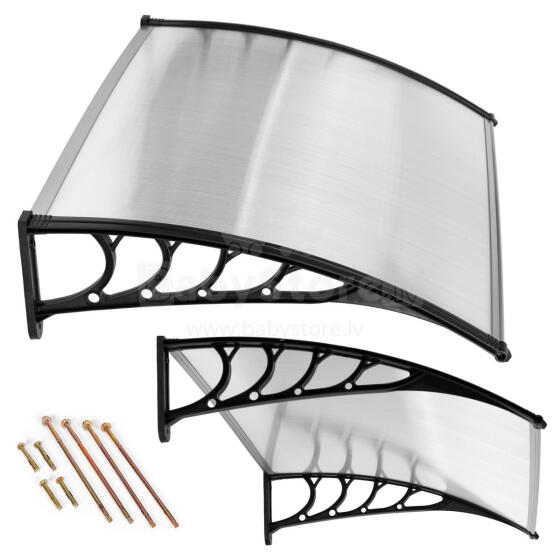 Door Canopy 120x100 cm Polycarbonate Roof Cover ModernHome