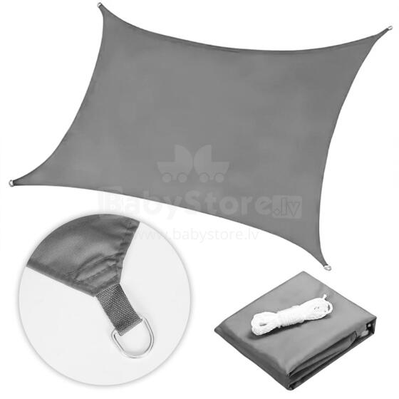 Square sunshade sail, waterproof canopy, 3x3 m, gray, MultiGarden