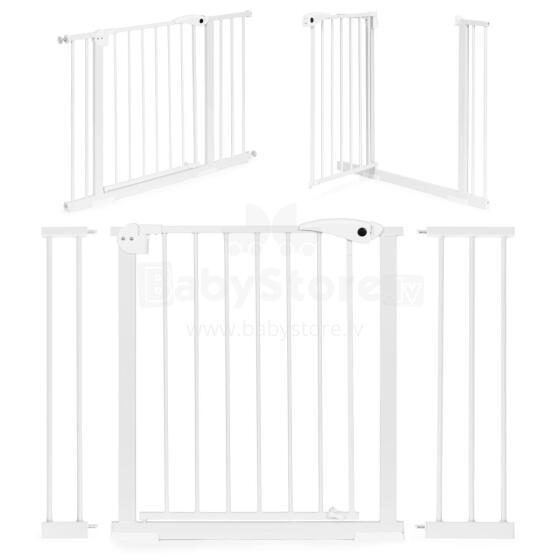 Drošības vārti, 74-105 cm, kāpnēm un durvīm, tērauds, papildu paneļi, balti, ECOTOYS