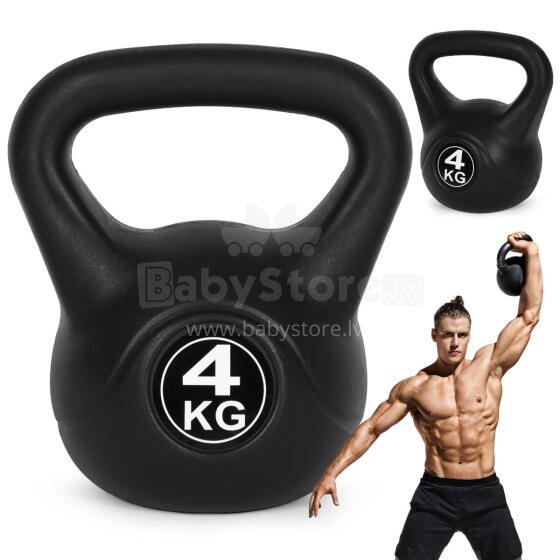 Kettlebell 4 kg vingrošanai, hanteles, svara bumba, fitnesa slodze, ModernHome