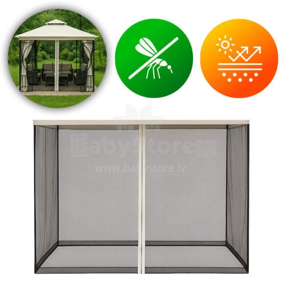 Mosquito Net for Garden Pavilion 3x3 m with Zipper Closures MultiGarden