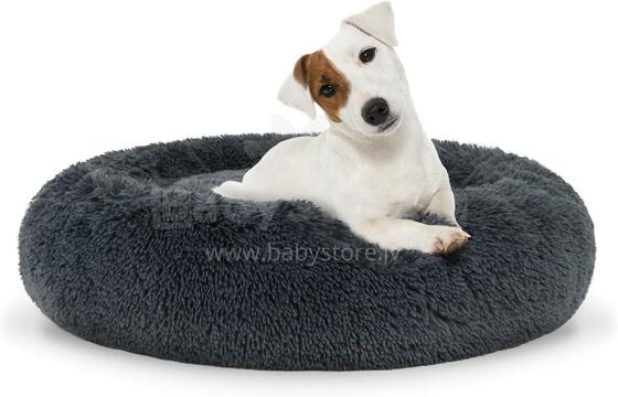 Universal plush bed for dogs and cats, 60 cm - dark gray
