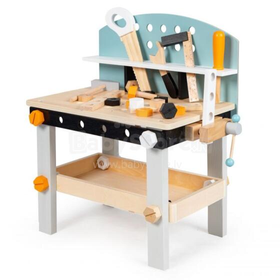 Wooden Kids Workbench Tool Table with 38 Pieces ECOTOYS
