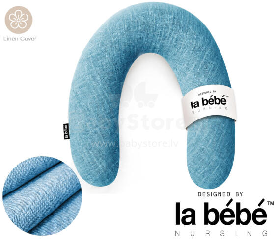 La Bebe™ Rich Linen Nursing Maternity Pillow Art.12638  30x104 cm