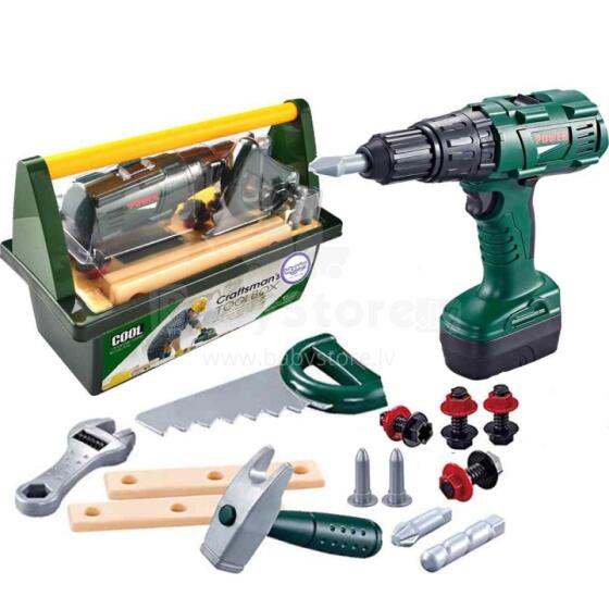 WOOPIE Large Tool Box for Kids DIY Set with Screwdriver-Drill 15 pcs