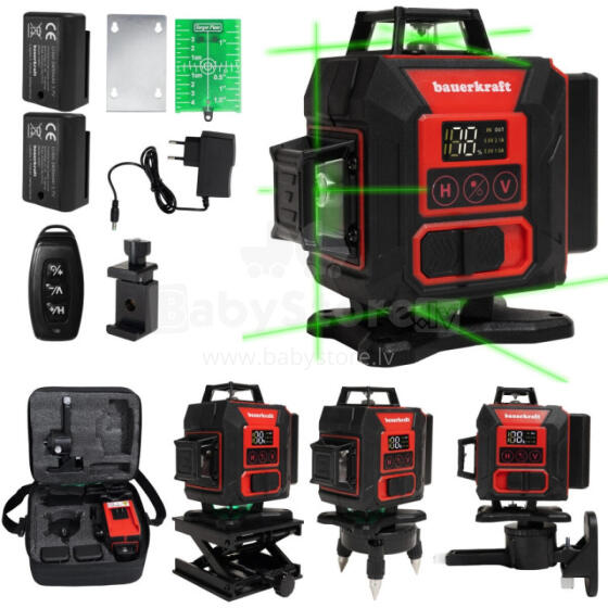 Laser Level 360° 4D Cross Line Green Laser 16 Lines