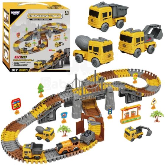 WOOPIE Construction Track Set 174 Elements