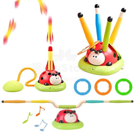 WOOPIE 3-in-1 Dexterity Game Rocket Launcher Jump Rope Target Throw Ladybug