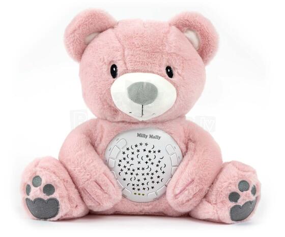 MILLY MALLY Plush Toy with Projector Milly Bear Pink