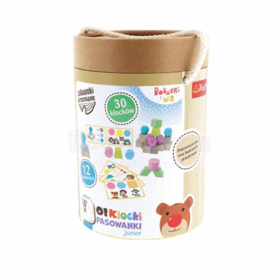 TREFL 61514 Wooden Toy O! Building Blocks Junior
