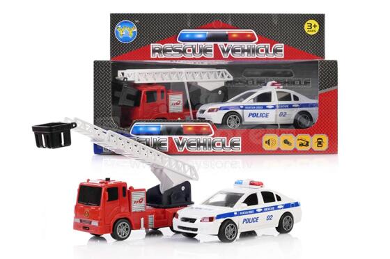 ARTYK 131714 2 automašīnu komplekts Uguns + Policija