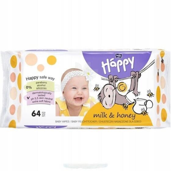 BELLA Baby Happy Wipes с молоком и медом 64 шт
