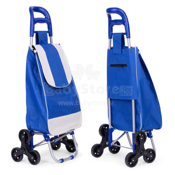 Shopping cart, 25l bag, 6 wheels, metal frame, blue ModernHome