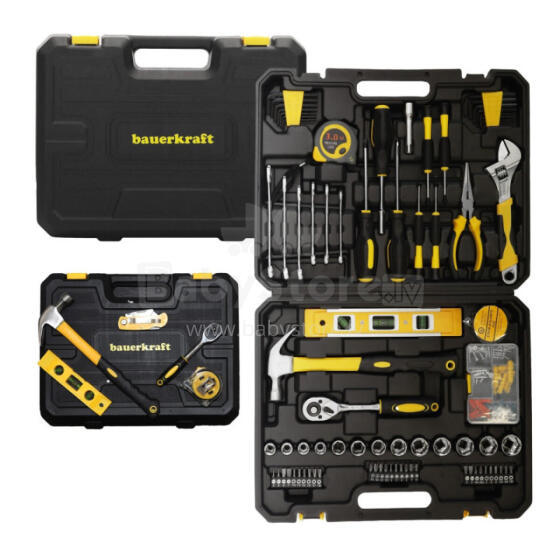 Tool Set in Carrying Case – 140 Pieces: Wrenches, Screwdrivers, Bits