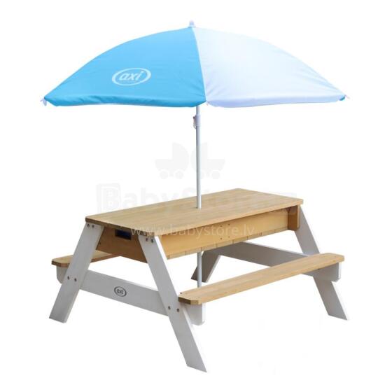 AXI Picnic Table Nick with Bench and Umbrella and Water/Sand Containers