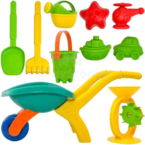 WOOPIE 54177 Wheelbarrow Garden Set for Sand 10 pcs.