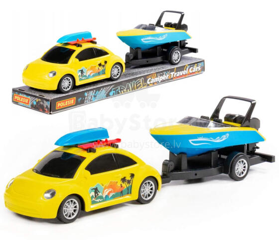 POLESIE AUTO Z MOTORÓWKĄ NA PRZYCZEPIE
