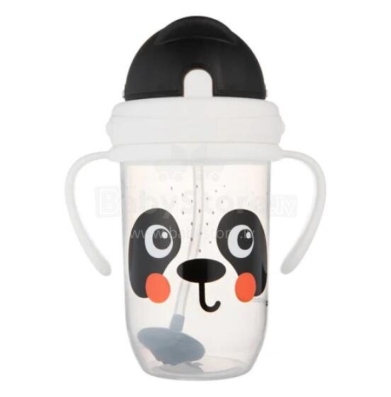 CANPOL 56/617 Spill-proof Cup with Straw and Weight BabiesBoo Panda White