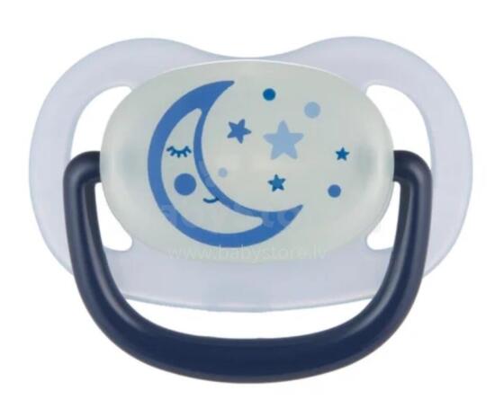 CANPOL 22/502_blu new Soothing Pacifier Silicone Anatomical 18m+ NIGHT DREAMS Blue