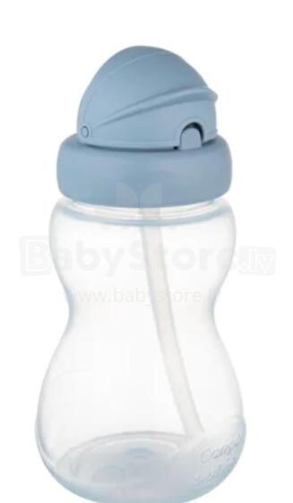 CANPOL 56/109_blu2 Bottle with Foldable Silicone Straw 270 ml Blue