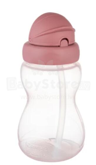 CANPOL 56/109_pin2 Bottle with Foldable Silicone Straw 270 ml Pink