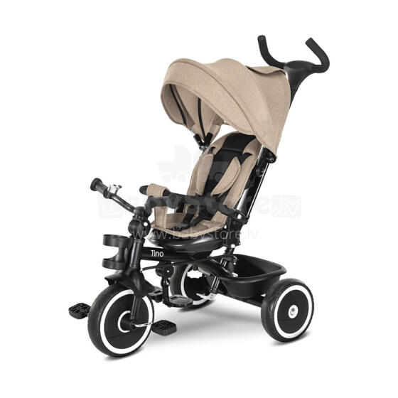 Lorelli Tino Art.10050682507 Beige Children's tricycle with handlebar and roof