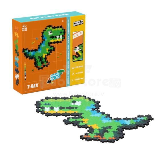 Plus Plus Puzzle by Numbers T-REX, 250 pcs