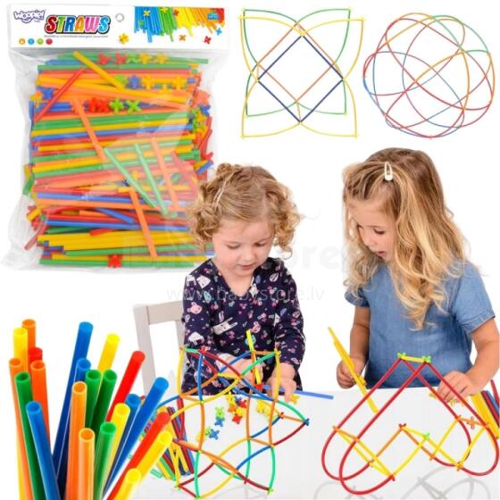 WOOPIE Construction Straws Colorful 500 pcs.
