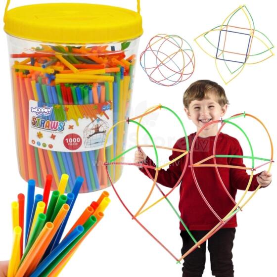 WOOPIE Construction Straws Colorful 1000 pcs