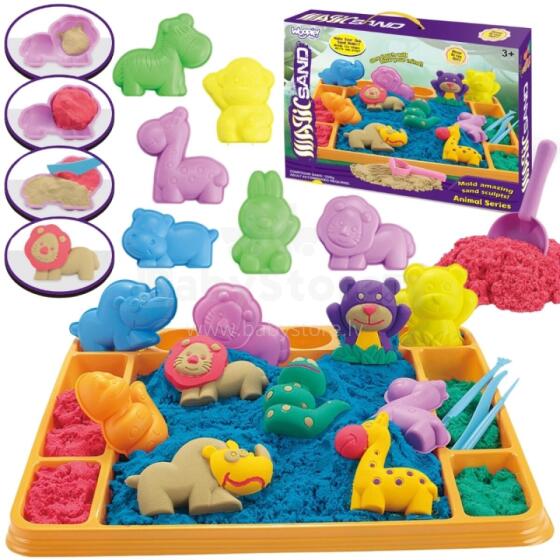 WOOPIE Kinetic Sand 1.2 kg XL ZOO Set with Molds