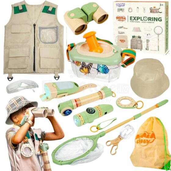 WOOPIE Explorer Set Binoculars Compass Insect Net Butterfly Flashlight
