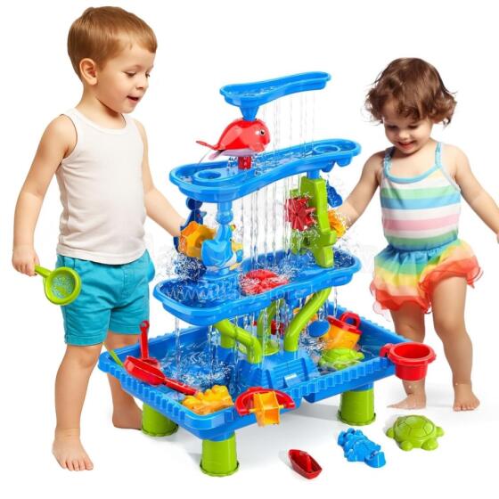 WOOPIE Water Table 4in1 Sandbox Waterfall XL 4-Level Dolphin
