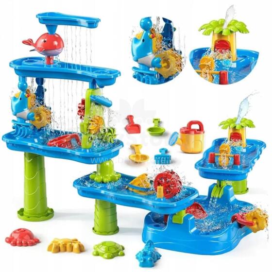 WOOPIE Huge Aquapark Water Table 6in1 Sandbox Waterfall 6-Level Modular Water Track